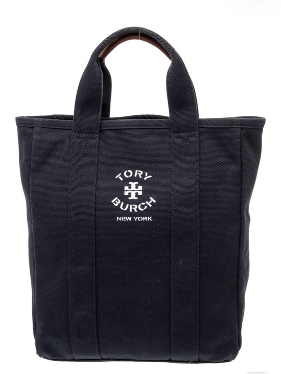 Tory Burch Handbags - Tory Burch Black Canvas Logo Tote